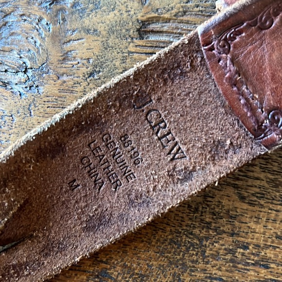 J. Crew Braided and Embossed Brown Leather Belt. - Picture 2 of 10